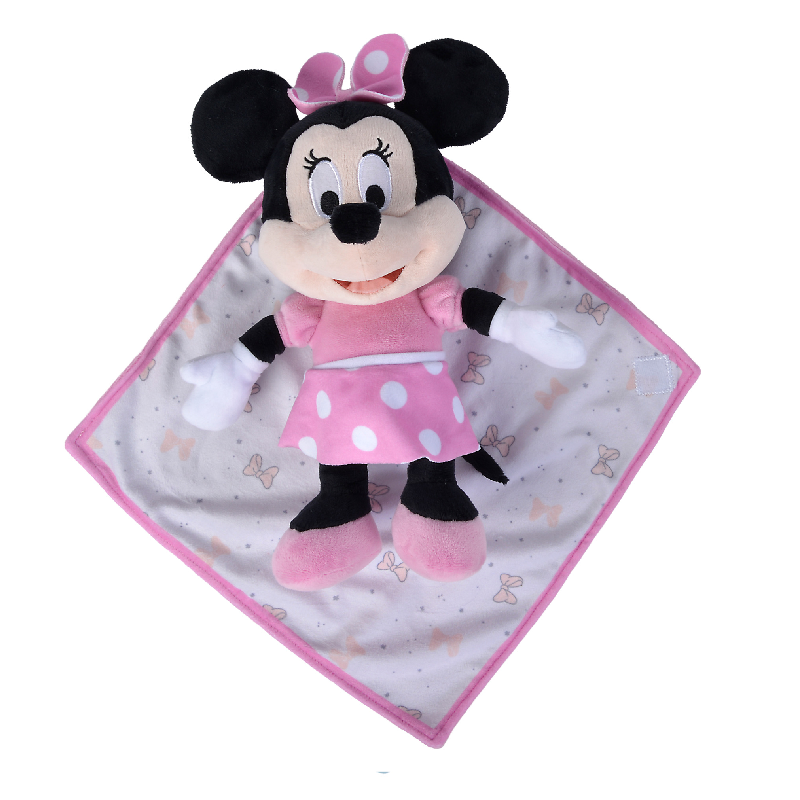  minnie souris peluche couverture rose 25 cm 